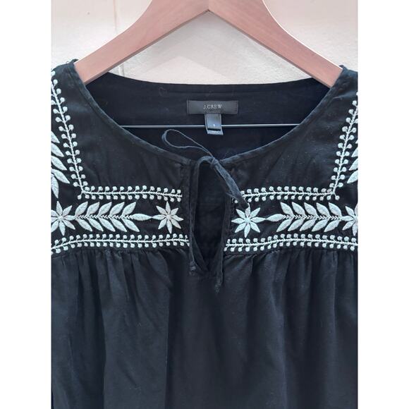 J. Crew Tops - J.Crew Embroidered Voile Cotton Blouse Top szS